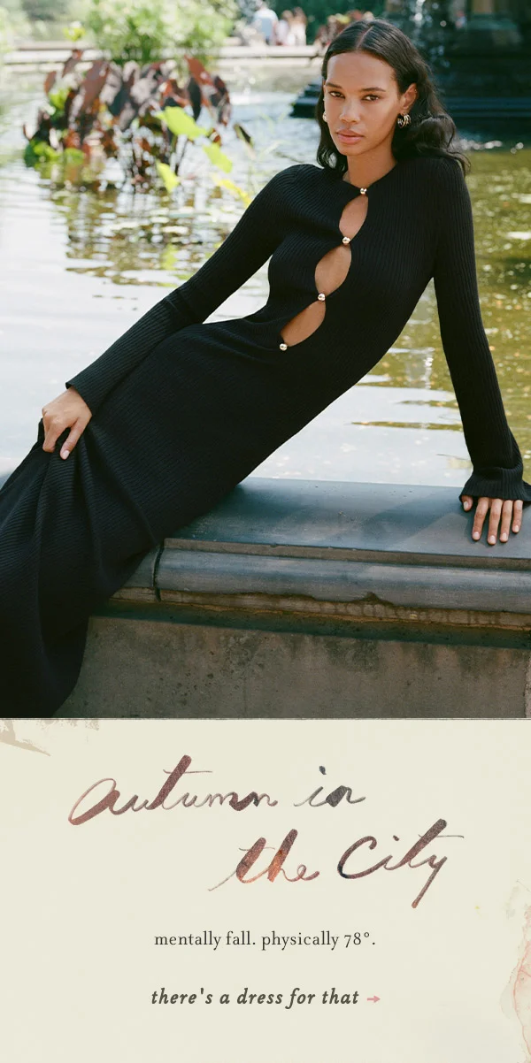 autumn in the city, mentally fall. physically 78 degrees. there's a dress for that