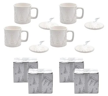 Temp-tations Set of (4) 16-oz Mugs w/ Ornament Lid-it & Gift Boxes