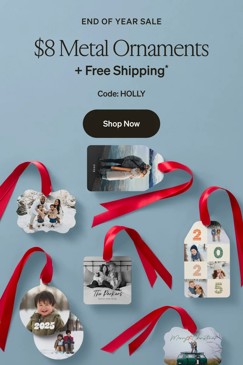 $8 Metal Ornaments + Free Shipping