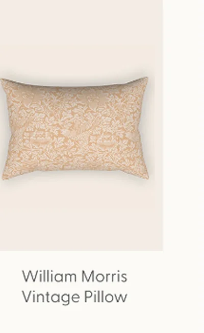 William Morris Vintage Bird & Anemone Soft Apricot Rectangular Pillow