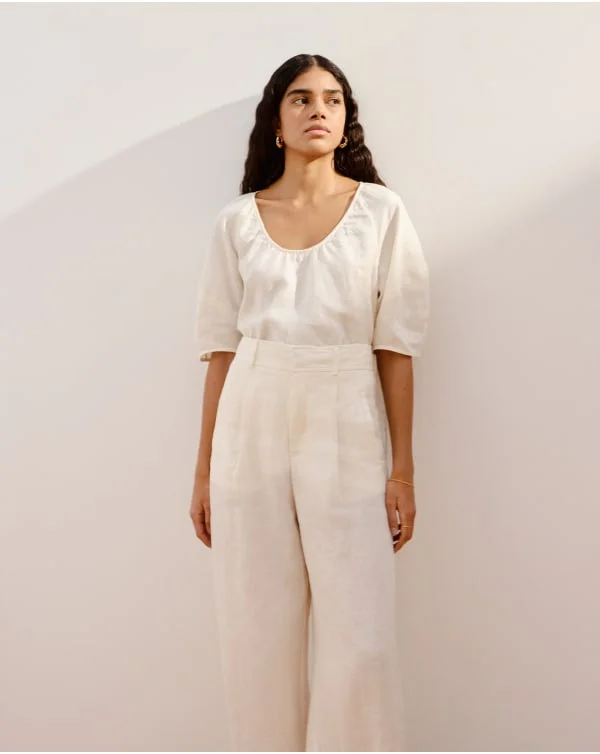 [image]The Linen Way-High® Drape Pant