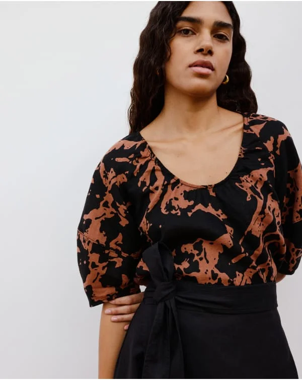 [image]The Linen Scoop-Neck Top