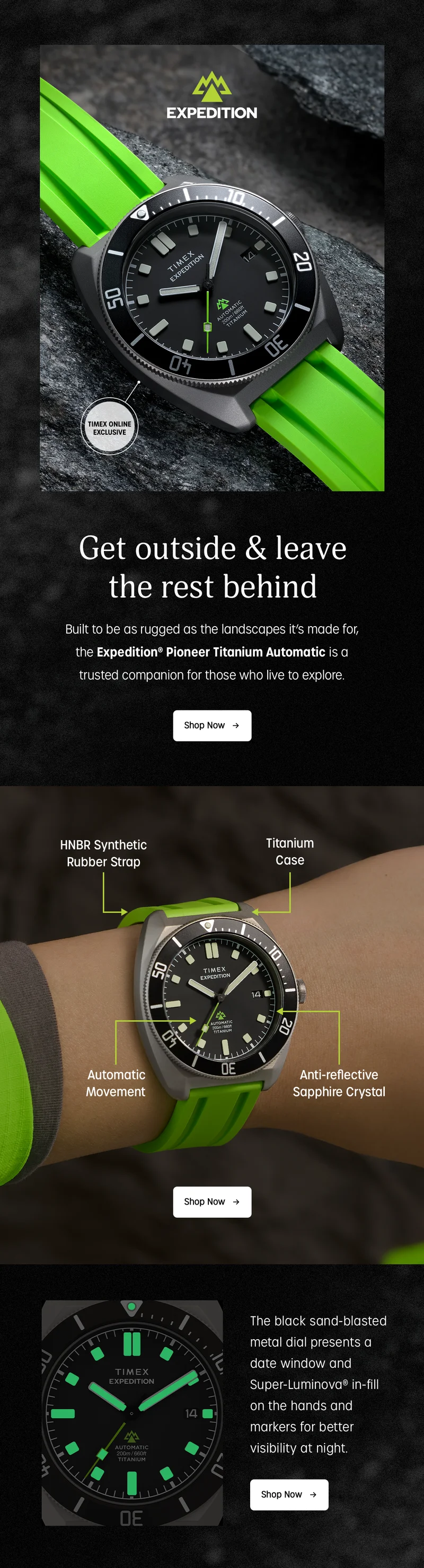 Shop Now (Expedition Pioneer Titanium Automatic) - Timex