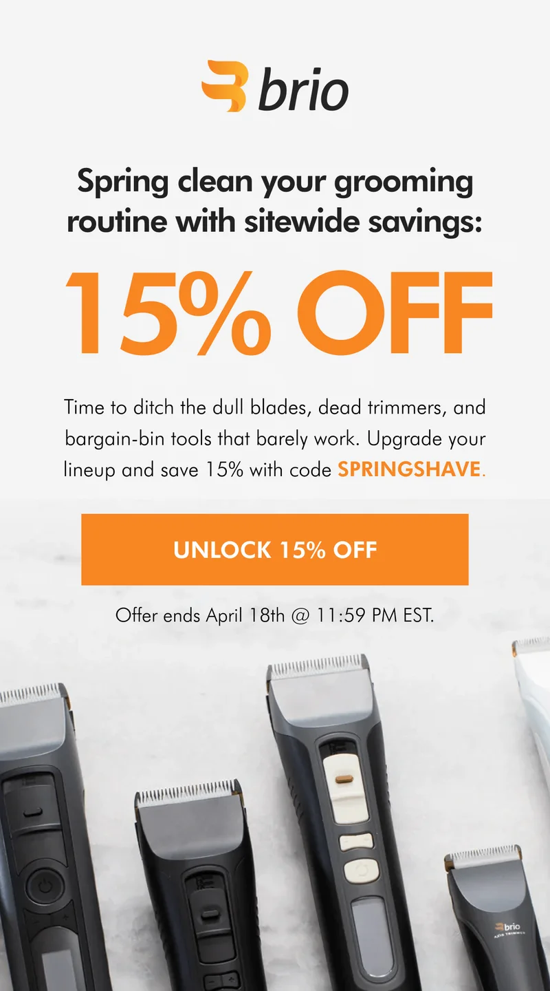 UNLOCK 15% OFF - SITEWIDE SAVINGS END TONIGHT 15% OFF