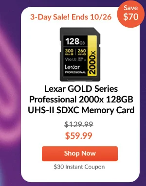 Lexar GOLD Series Professional 2000x 128GB UHS-II SDXC Memory Card