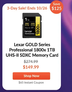 Lexar GOLD Series Professional 1800x 1TB UHS-II SDXC Memory Card