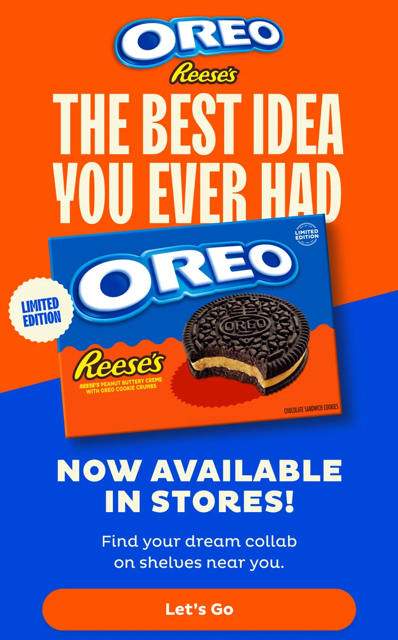 Now Available In Stores: OREO x REESE'S Sandwich Cookie