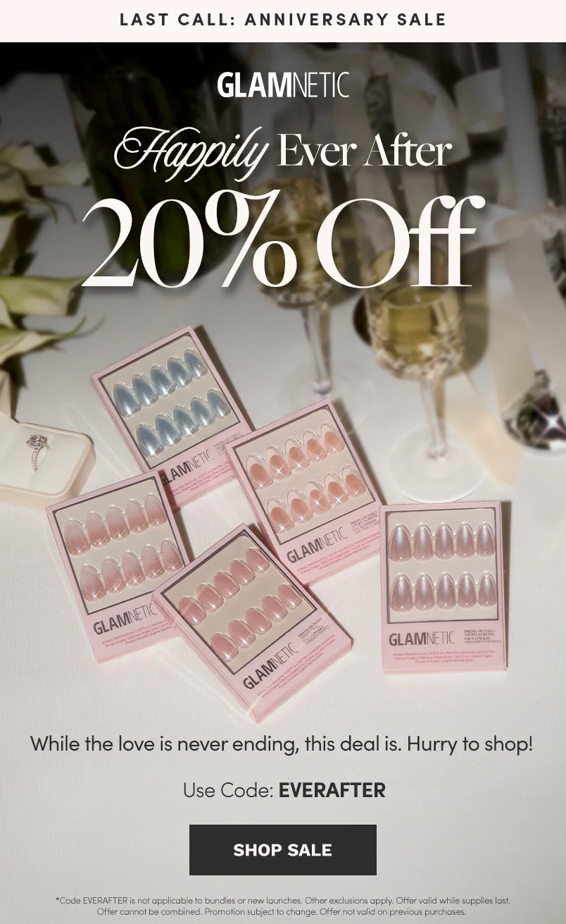 Last Call to shop 20% Off Happily Ever After with the code EVERAFTER