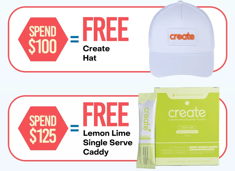 Spend $100, Get a FREE Create Hat. Spend $125, Get a FREE Lemon Line Single Serve Caddy.