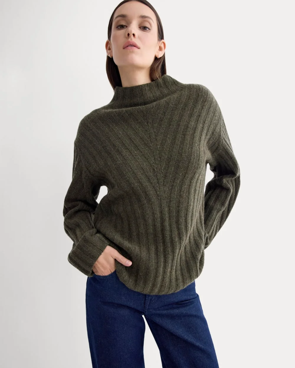 Image of Funnel-Neck Sweater in Wool Cashmere | Heather Beech