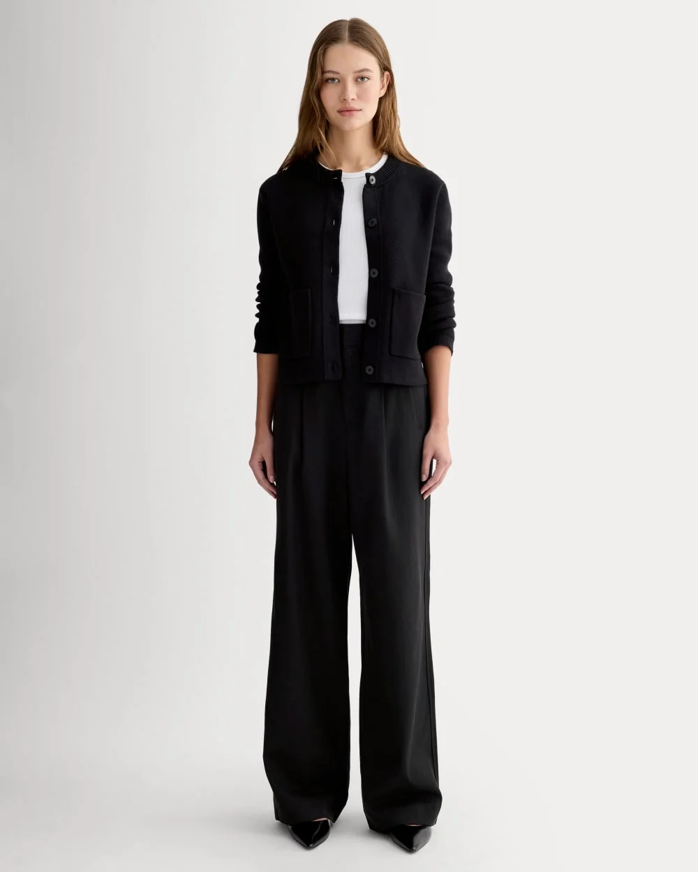 Image of The Draper Pleated Pant in Buttersmooth | Black | 30