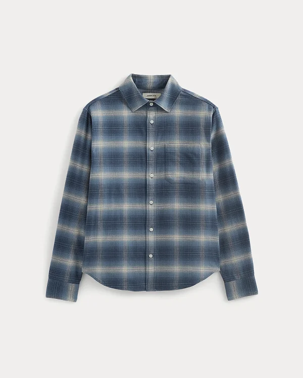 Image | Brushed Flannel Shirt | Blue Ombre Plaid