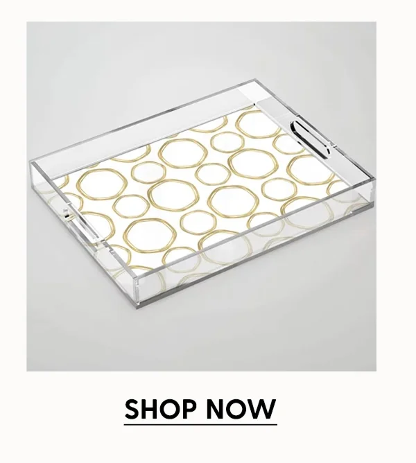 White & Gold Circles Acrylic Tray