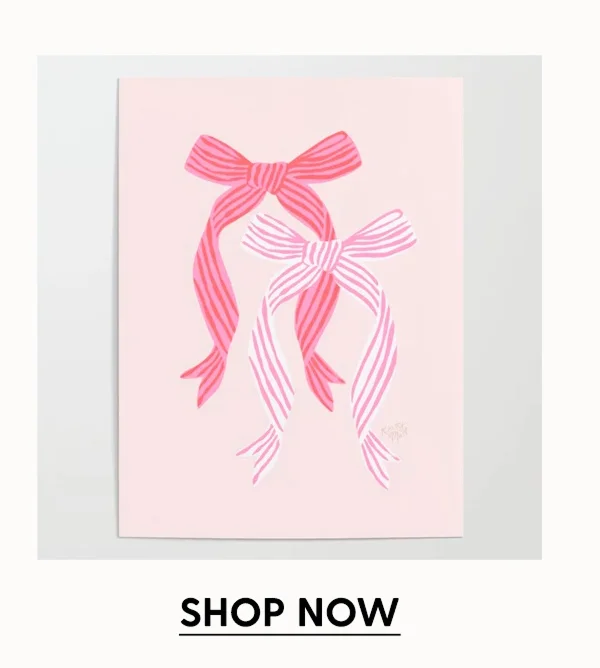 Striped Bows in Pinks Poster