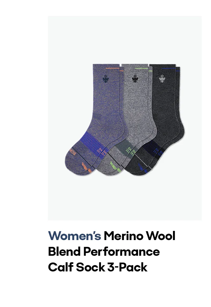 Women's Merino Wool Blend Performance Calf Sock 3-Pack