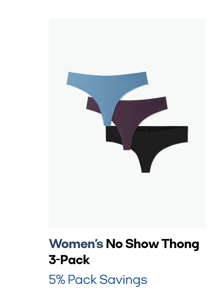 Women's No Show Thong 3-Pack