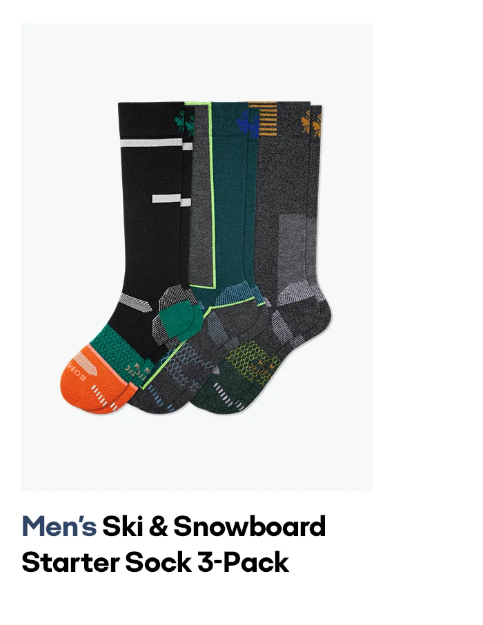 Men's Zero-Cushion Merino Wool Blend Ski & Snowboard Sock 3-Pack