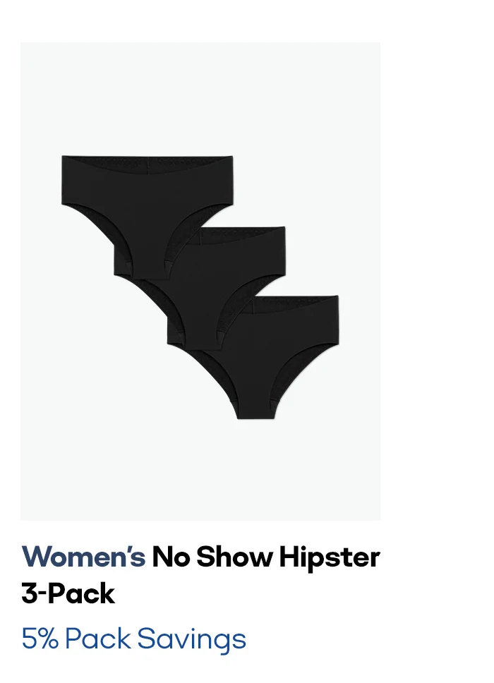 Women's No Show Hipster 3-Pack