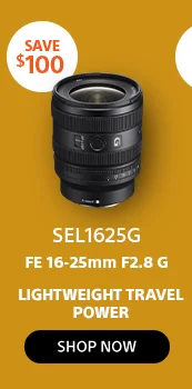 Save SEL1625G FE 16-25mm F2.8 G Lightweight Travel Power Shop now