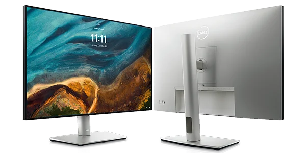 Front and rear images of a Dell UltraSharp 24 inch monitor.
