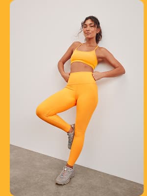 Spacedye Caught In The Midi High Waisted Legging in Mango Pop Heather