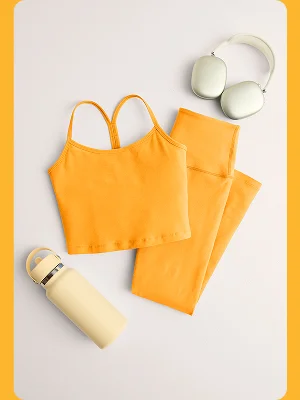 Spacedye Slim Racerback Cropped Tank in Mango Pop Heather