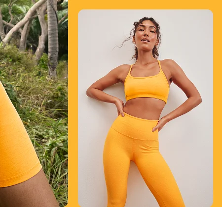 Spacedye Slim Racerback Bra in Mango Pop Heather