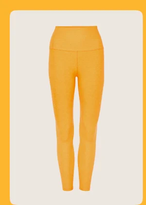 Spacedye Caught In The Midi High Waisted Legging in Mango Pop Heather
