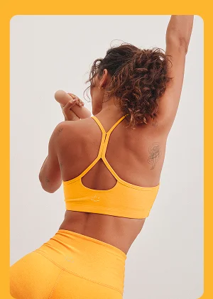 Spacedye Slim Racerback Bra in Mango Pop Heather