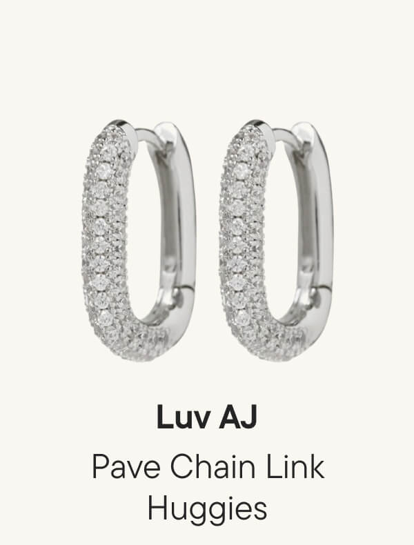 Pave Chain Link Huggies