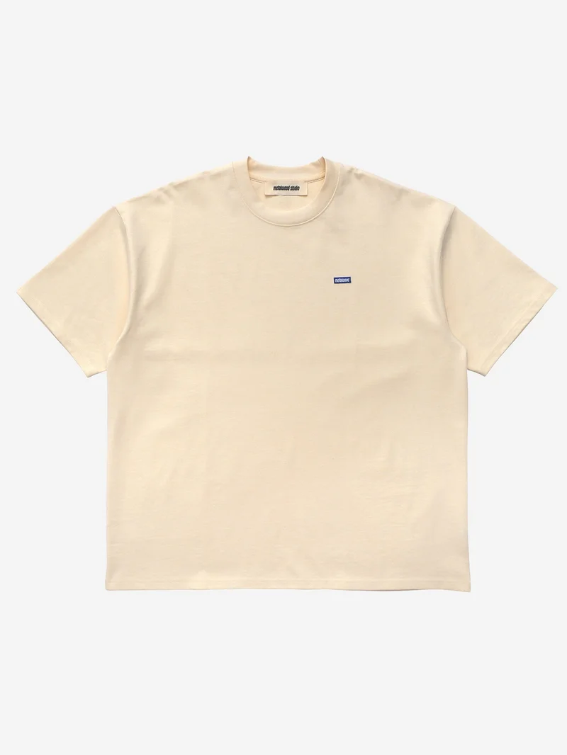Image of Metalwood Heavyweight Mini Metal Logo T-Shirt - Bone