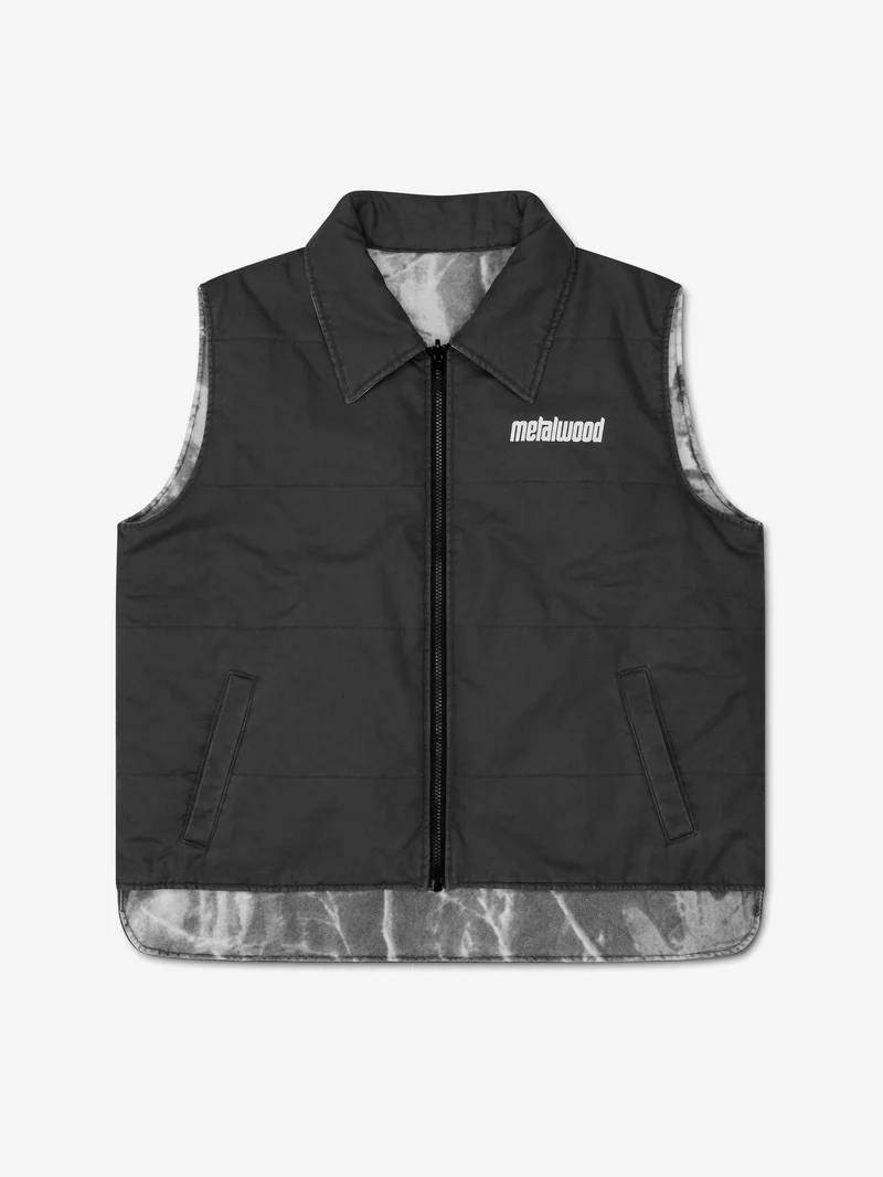 Image of Metalwood Poly Filled Reversible Vest - Black