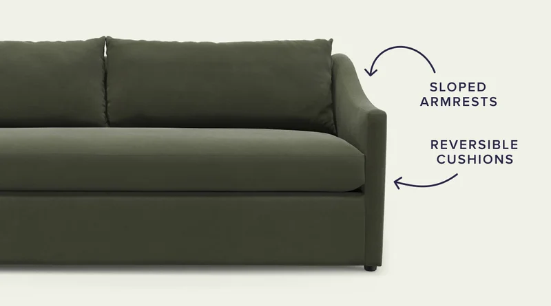The Landry: with sloped armests and reversible cushions.