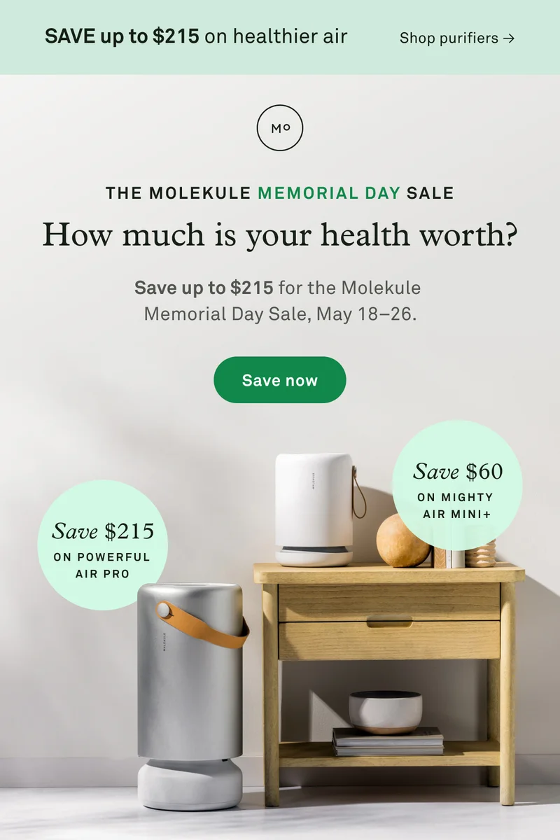The Molekule Memorial Day Sale: Save up to $215