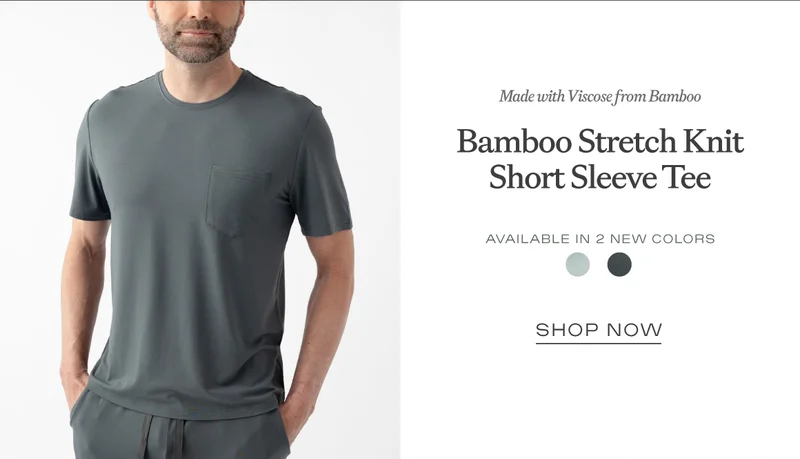 Shop The Bamboo Stretch Knit Short Sleeve Tee