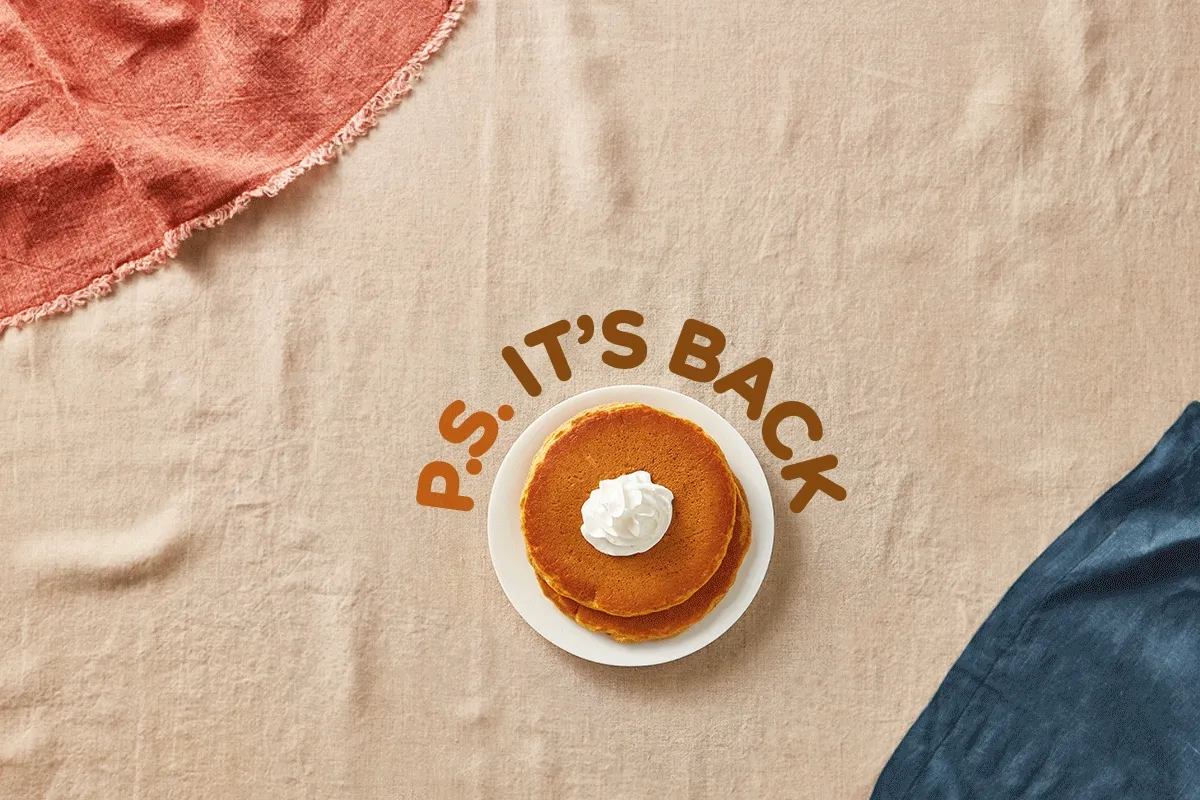 P.S (PUMPKIN SPICE) IT’S BACK. Pumpkin spice pancake combos.