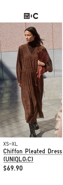 BANNER 1 - WOMEN CHIFFON PLEATED DRESS UNIQLO C