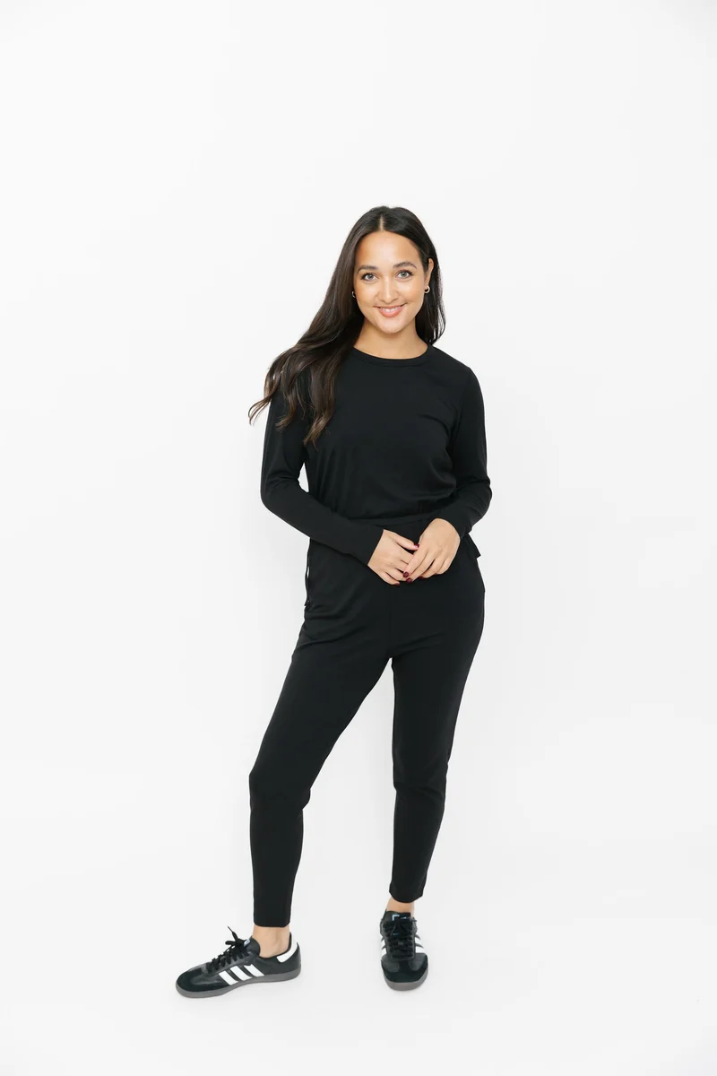 Image of Hannah Romper in Midnight Black