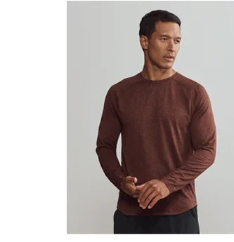Atmosphere Long Sleeve Tee - Cinnamon Heather