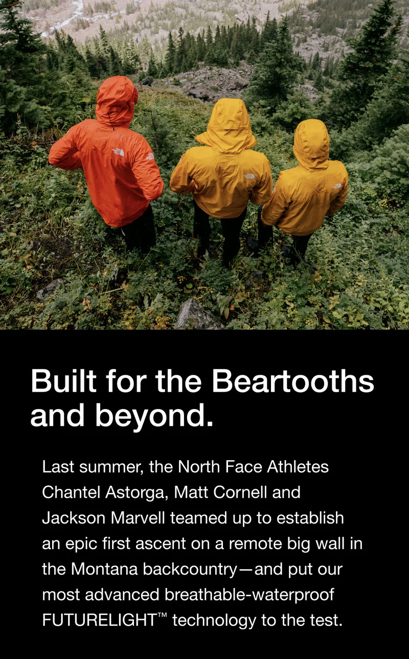 Last summer, the North Face Athletes Chantel Astorga, Matt Cornell and Jackson Marvell teamed up to establish an epic first ascent on a remote big wall in the Montana backcountry-and put our most advanced breathable-waterproof FUTURELIGHT™ technology to the test.