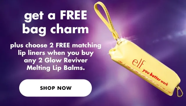 get a free bag charm and 2 free matching liners when you buy 2+ melting lip balms
