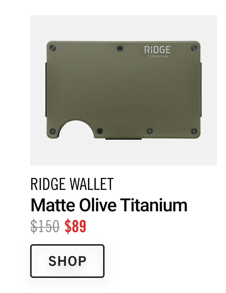 Ridge Wallet | Matte Olive TItanium
