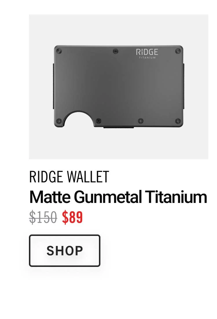 Ridge Wallet | Matte Gunmetal Titanium