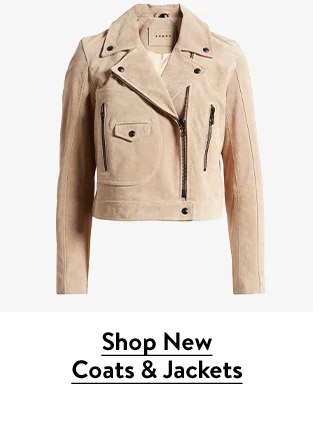 A tan suede moto jacket.