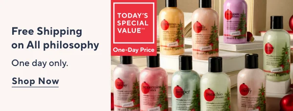Free Shipping on All philosophy