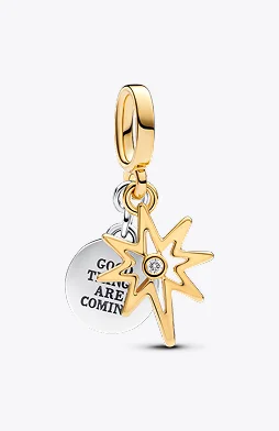 Engravable North Star Lab-grown Diamond Dangle Charm