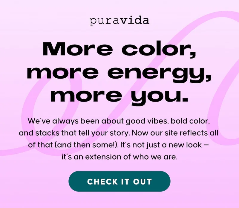 More color, more energy, more you. We’ve always been about good vibes, bold color, and stacks that tell your story. Now our site reflects all of that (and then some!). It’s not just a new look—it’s an extension of who we are. CHECK IT OUT