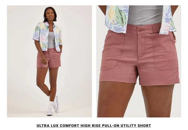 Ultra Lux Comfort High Rise Pull-On Utility Short