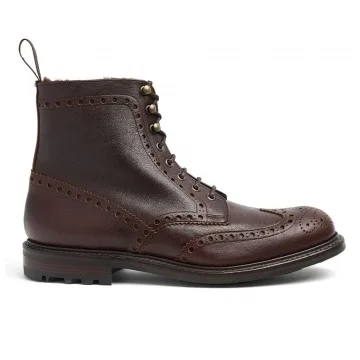 Irvine B Shearling Lined Wingcap Derby Boot in Whiskey Kudu