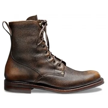 Scott R Shearling Lined Derby Boot in Bronze Rub Off Grain Leather